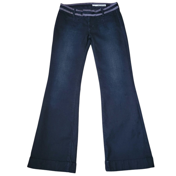 Dkny Women's Flare Slash Pockets Wide-Leg Leg Jeans Size 8 Excellent Condition - Picture 3 of 11